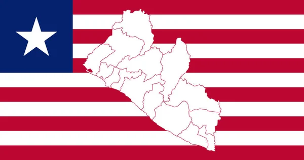 Карта і прапор Ліберії — стоковий вектор