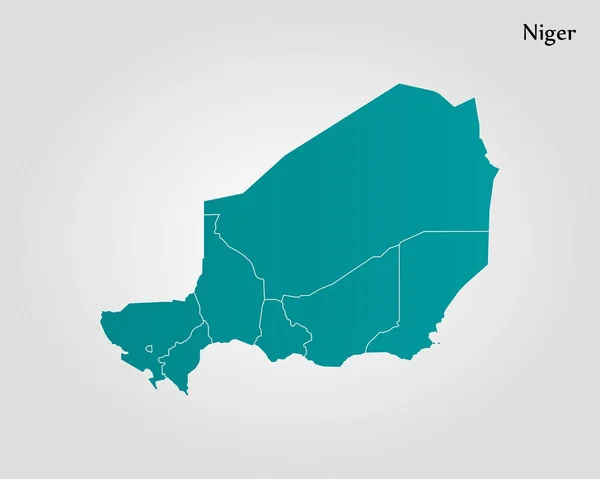 El mapa de Níger — Archivo Imágenes Vectoriales