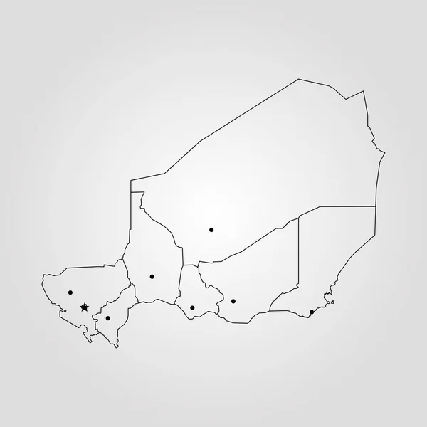 O mapa de Niger — Vetor de Stock