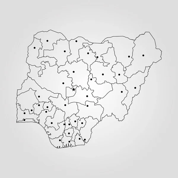 Karta över nigeria — Stock vektor