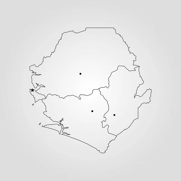 O mapa de Sierra Leone — Vetor de Stock