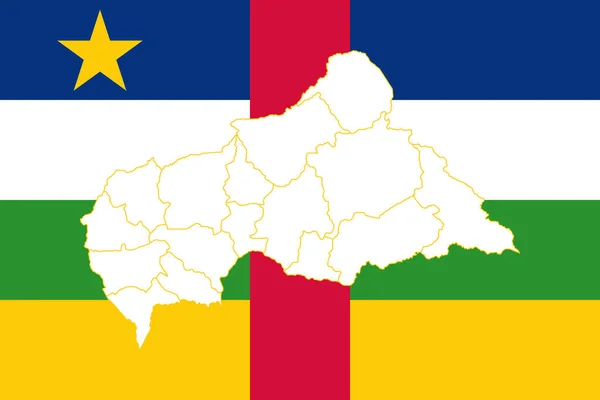Mapa a vlajka Středoafrické republiky — Stockový vektor