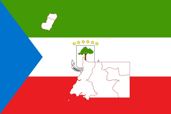 Kaart en de vlag van Equatoriaal-guinea — Stockvector