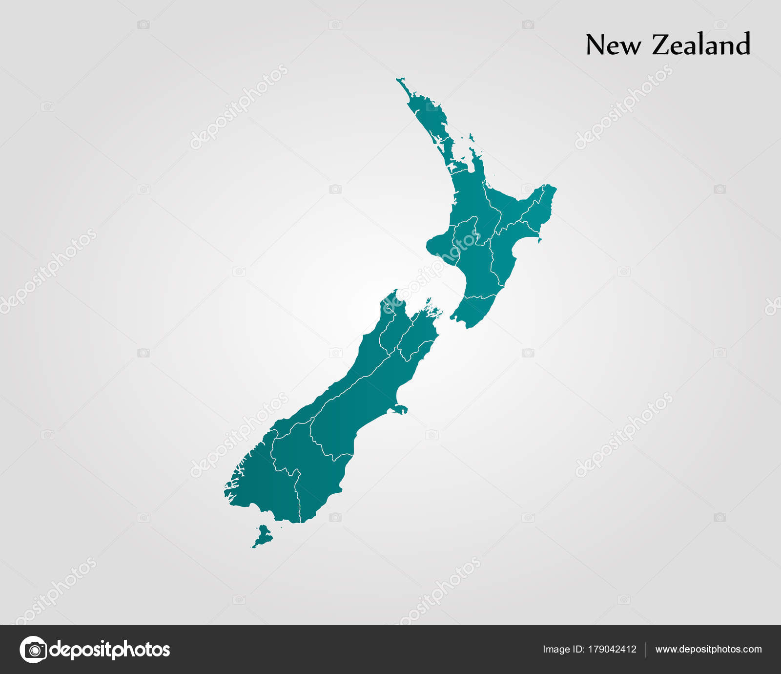 Carte De La Nouvelle Zélande Image Vectorielle Uglegorets