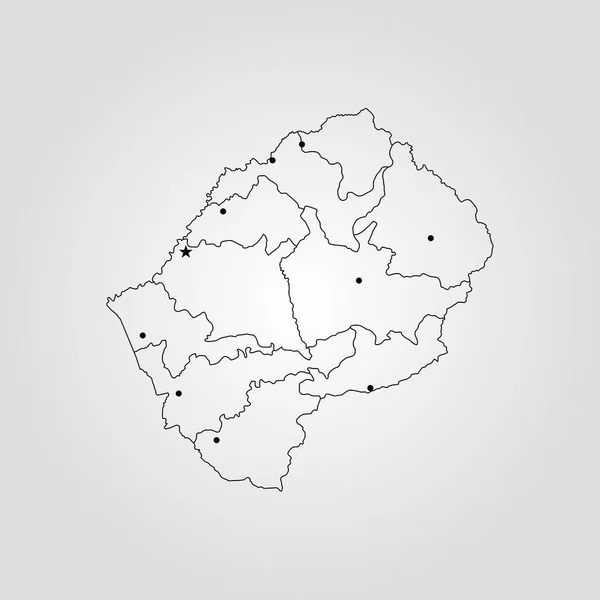 Map of Lesotho — Stock Vector