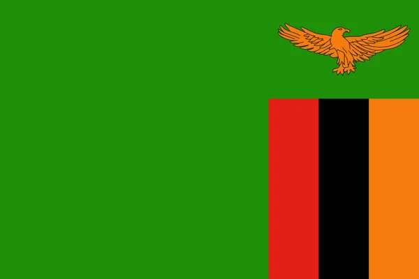 Bandera de zambia — Vector de stock