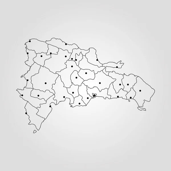 O mapa de República Dominicana — Vetor de Stock