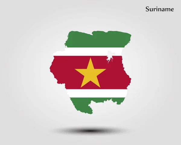 Mapa de surinam — Vector de stock