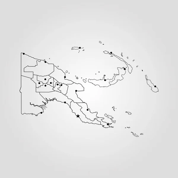 パプアニューギニア地図 — ストックベクタ