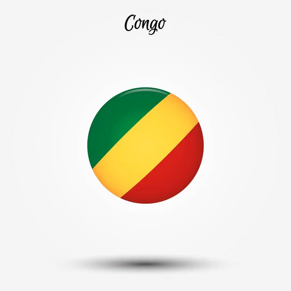 Bandera del Congo icono — Vector de stock