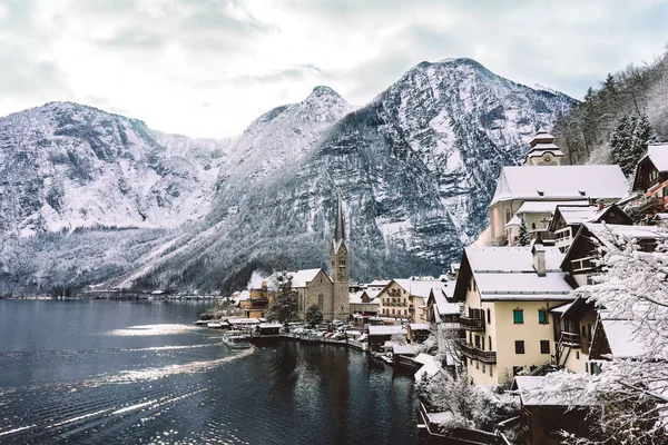 Winter View Hallstatt Best Travel Destination — Stock Photo, Image