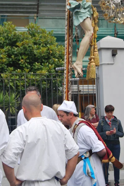 Stad Festival Met Een Optocht Van Katholieke Christelijke Geloof Elke — Stockfoto