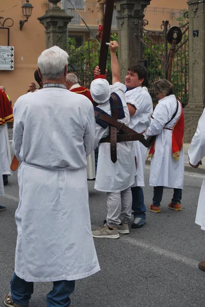 Stad Festival Met Een Optocht Van Katholieke Christelijke Geloof Elke — Stockfoto