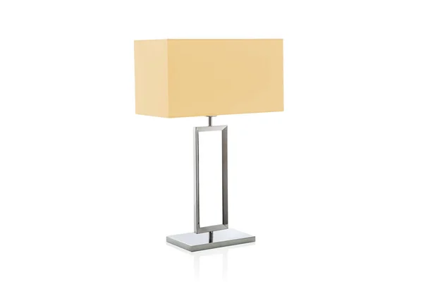 Modern table lamp with small orange lampshade — Stock Photo, Image