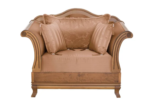 Fauteuil classique en tissu et bois designer moderne — Photo