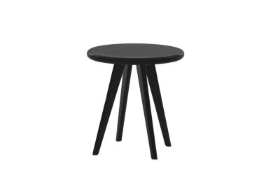 Siyah yuvarlak ahşap masa