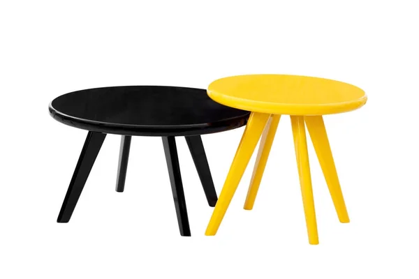 Mesas redondas preto e amarelo — Fotografia de Stock