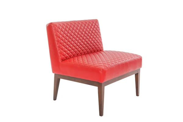 Sillón de cuero rojo y madera diseñador moderno — Foto de Stock