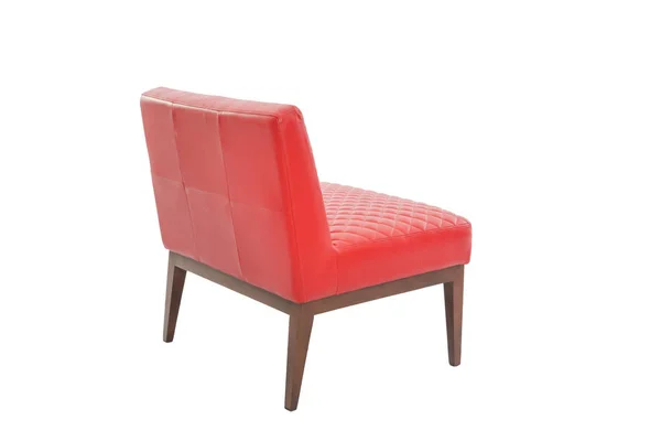 Sessel aus rotem Leder und Holz moderner Designer — Stockfoto