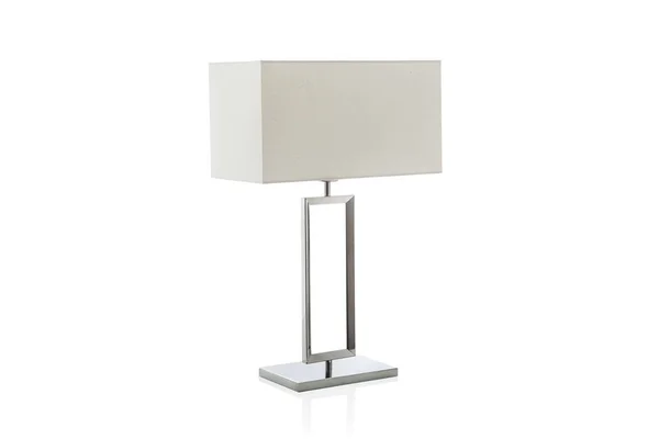 Modern table lamp with small white lampshade — Stock fotografie