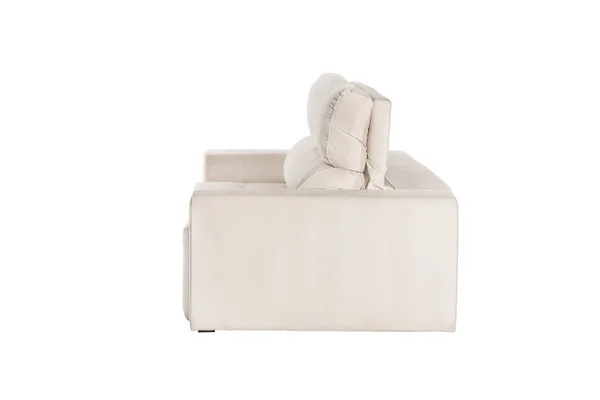 Современный белый диван из ткани — стоковое фото