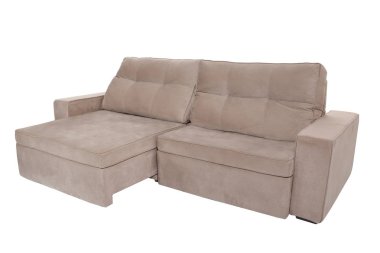 modern kahverengi süet kanepe koltuk izole