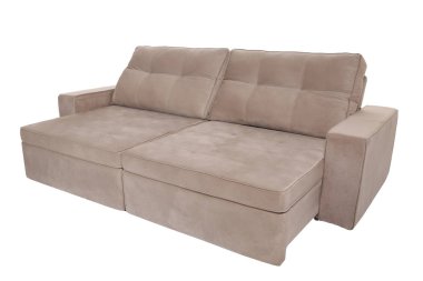 modern kahverengi süet kanepe koltuk izole