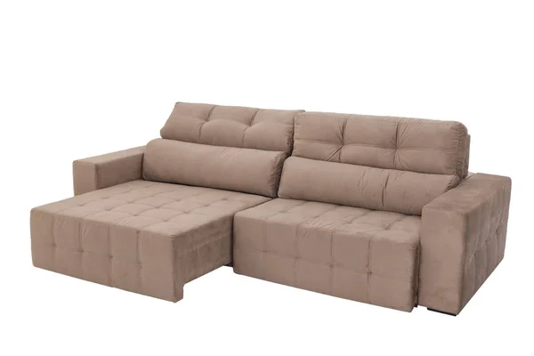 Modernes Sofa aus Wildleder isoliert — Stockfoto