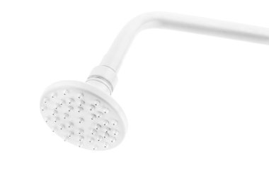 Beyaz duş başlığı üzerinde beyaz izole