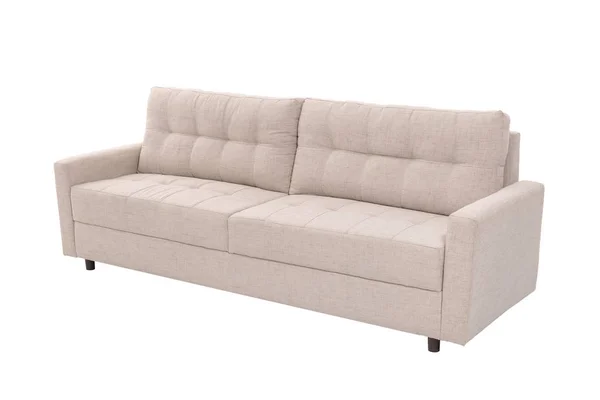 Modernes beiges Wildleder Sofa isoliert — Stockfoto