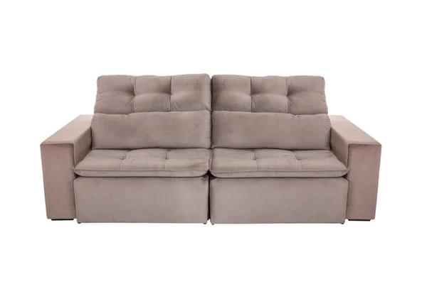 Sofá moderno sofá de gamuza marrón aislado — Foto de Stock