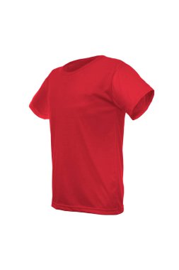 Mockup bir adamın t-shirt üzerinde beyaz bir arka plan şablonu