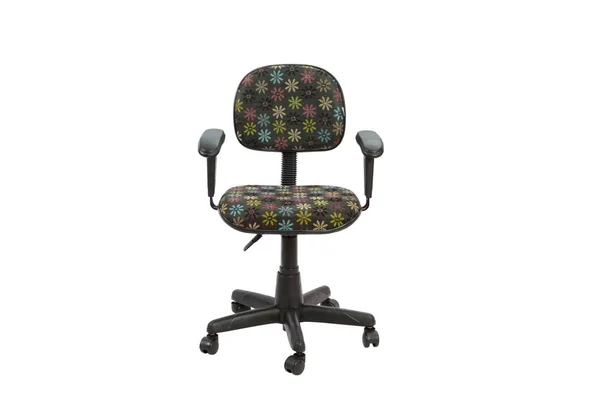 Black floral office a chair — Stock Photo, Image