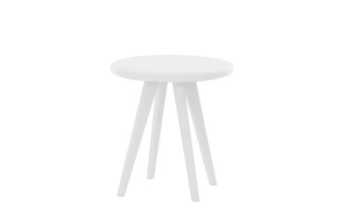 Beyaz yuvarlak ahşap masa