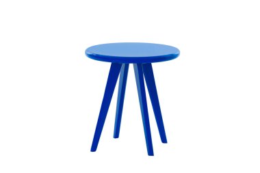 Mavi yuvarlak masa