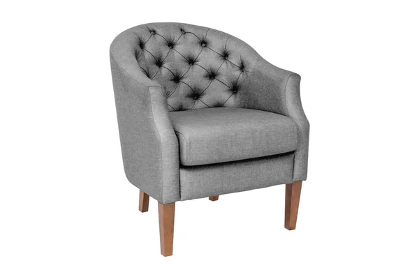 Kumaş ve ahşap koltuk modern Tasarımcısı — Stok fotoğraf