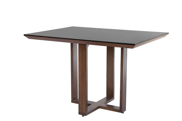 Drewniany nowoczesny stół na białym tle. — Zdjęcie stockowe