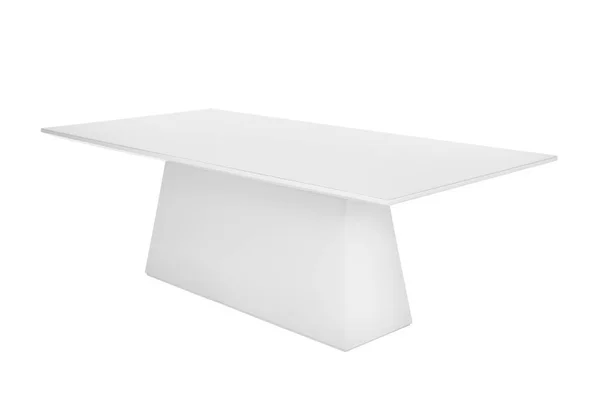 Дерев'яний сучасний стіл на білому тлі . — стокове фото