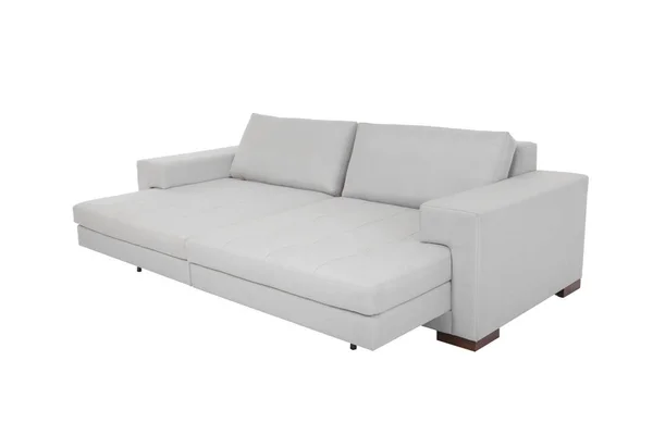 Sofá moderno tecido cinza isolado — Fotografia de Stock
