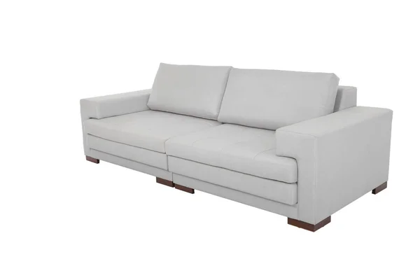 Modernes Sofa grauer Stoff isoliert — Stockfoto