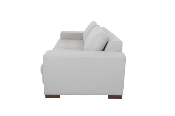 Modern kanepe gri kumaş izole — Stok fotoğraf