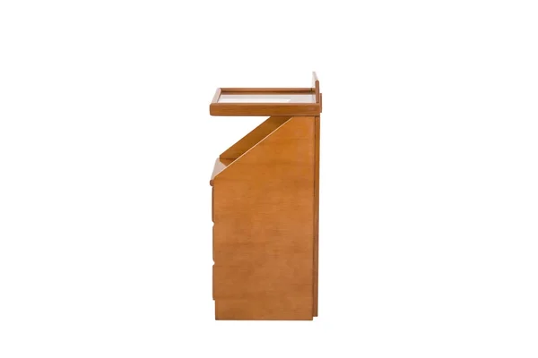 Drewniana skrzynia szuflad izolowana na biało — Zdjęcie stockowe