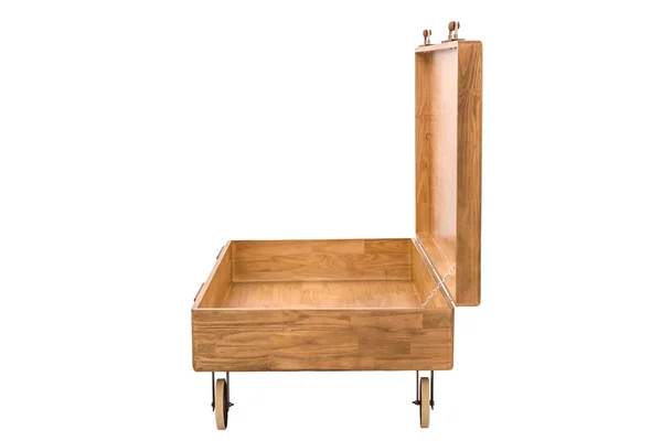 Mesa moderna de madera sobre fondo blanco . —  Fotos de Stock