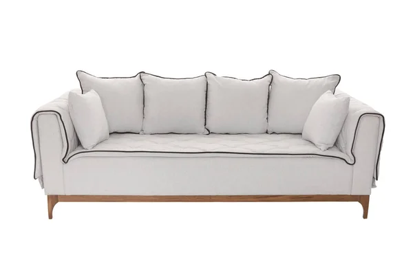 Modernes Sofa grauer Stoff isoliert — Stockfoto