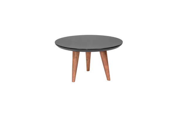 Black Wooden modern Table on white background.