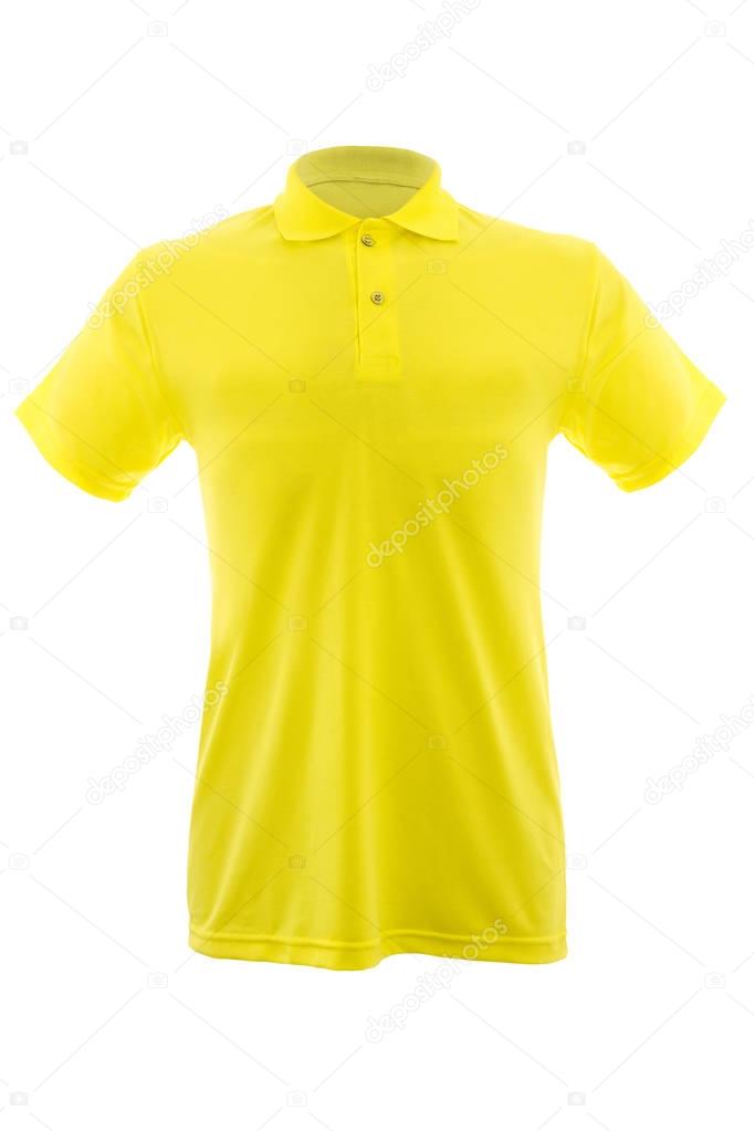 Mockup of a template of a man's t-shirt on a white background