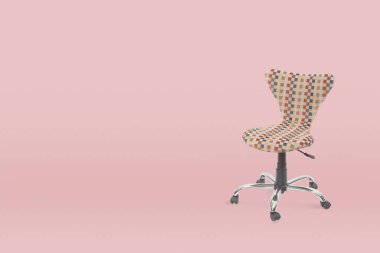 Koltuk. Arka planda modern tasarımcı koltuğu. Tekstil sandalyesi.