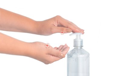 Alkol jeli kullanarak el yıkama antivirüs bakterileri cilt bakımını kirletiyor.