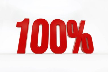 Beyaz arka grond üzerine% 1 'lik bir simgenin 3 boyutlu oluşturulması