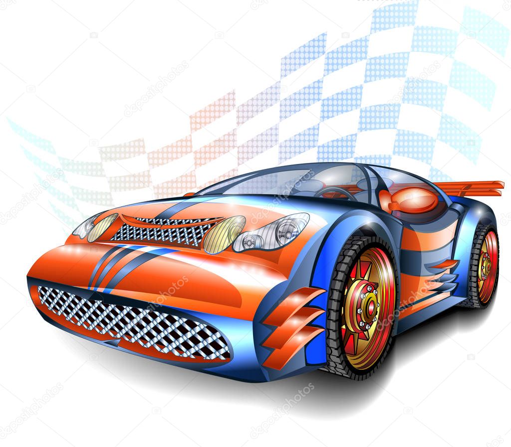 Speeding Racing Car